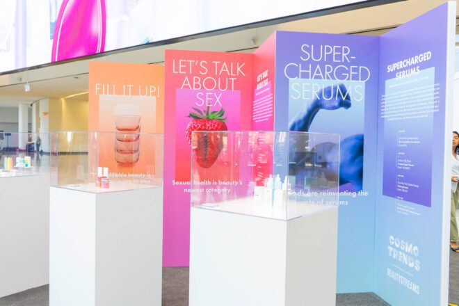 An installation of a display of trends