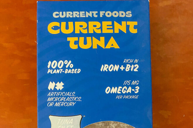 A blue box that reads Current Tuna