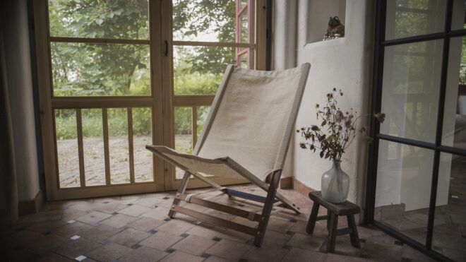 Weved's comfortable chair made from wool.