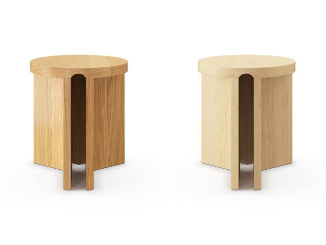 The accent table in oak and maple