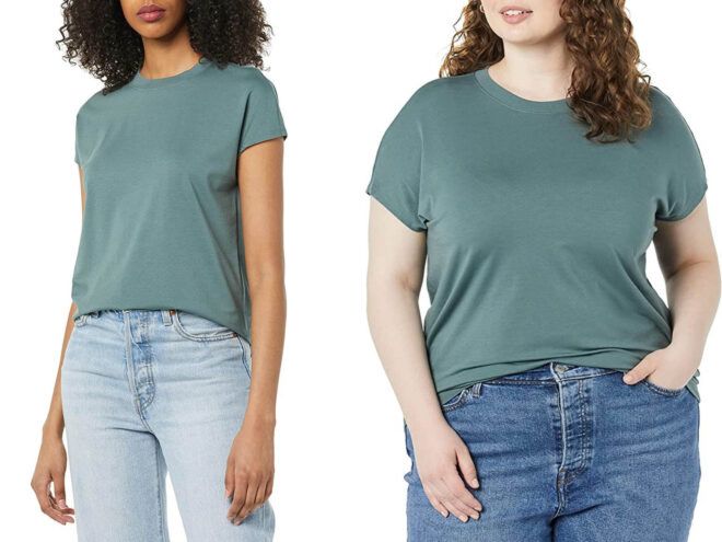 Dropped shoulder T-shirt by Amazon in sage green