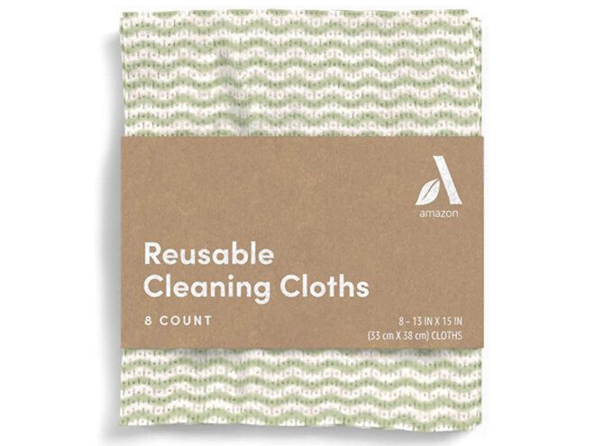 Reusable cleaning cloths with a wavy pattern