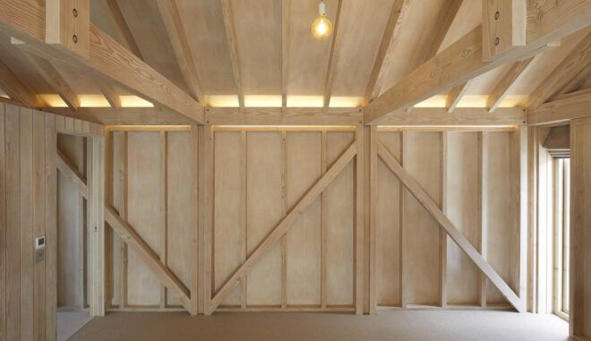 A close view of the timber used inside the structures