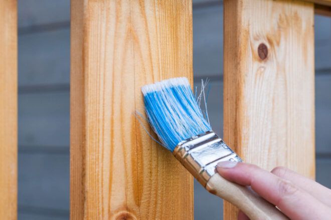 Plain wood being painted on