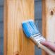 Plain wood being painted on