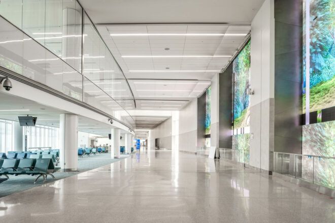 A bright white walkway