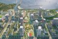 An aerial view of Lakeview Village