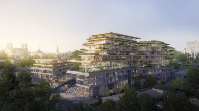 Exterior of Palas Residential with multiple stories