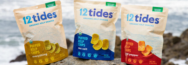 Three brand flavors on a rock at the beach