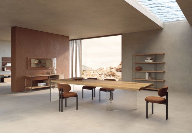 Another dining set with a large nearby window
