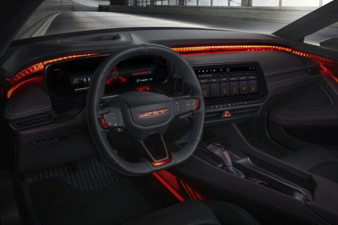 Red interior of the Daytona SRT concept car