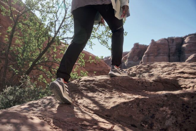 Person hiking in the shoes