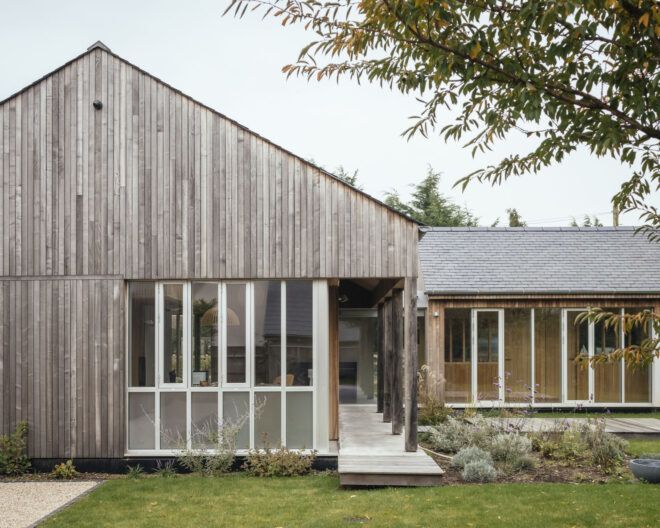 Wood exterior of the home