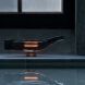 Whale-shaped lamp in a dark room