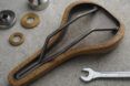 Close up of the cork saddle for bicycles
