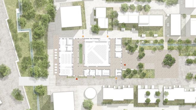 Design plans for the Orestad church