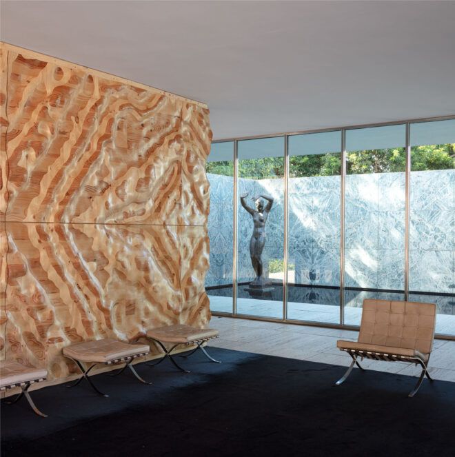 Wood wall with natural patterns