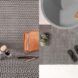 Chef rug in gray with staged products