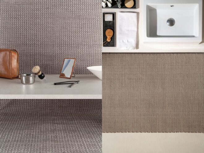 Bath rug in a brown-gray color