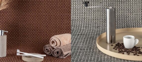 Bath and spa rugs in brown and gray