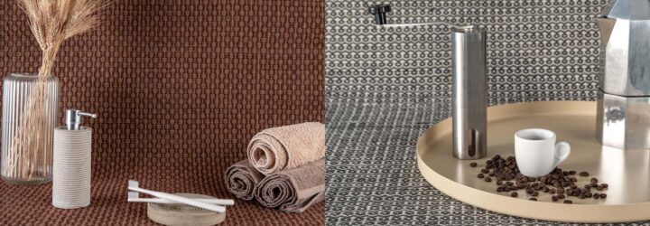 Bath and spa rugs in brown and gray
