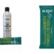 A shampoo bottle and powder shampoo package