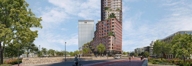 A cluster of a high-rise buildings