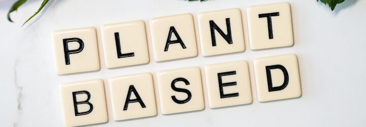 Plant based spelled out on wooden blocks