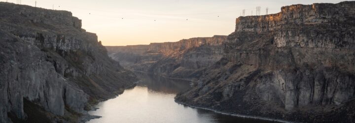 A canyon with a river running through it in Idaho