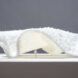 A wavy white sculpture piece