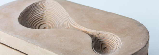 Spice and herbs cellar with topography-inspired carvings