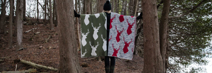 Buck blanket patterns in green and red