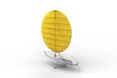 Yellow circular sail on a boat