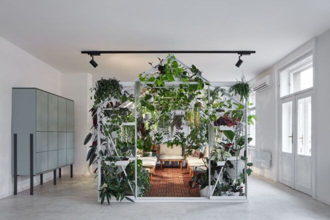 Center space filled with greenery