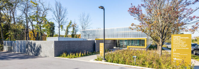Full glass exterior for natural light