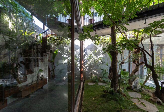 A garden pavilion area within a home
