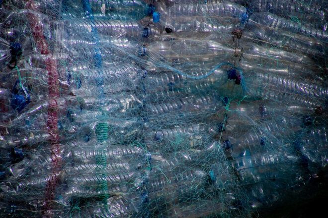 Stacks of plastic bottles