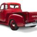 A red Chevrolet pickup truck