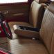 Interior brown leather seating of a car