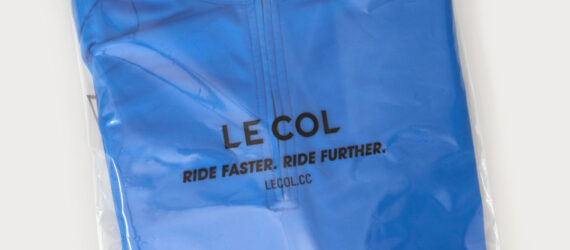 A sealed blue bag