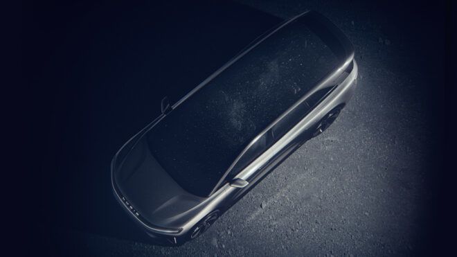 The top view of a EV SUV car