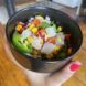 Black bowl with plant-based ceviche