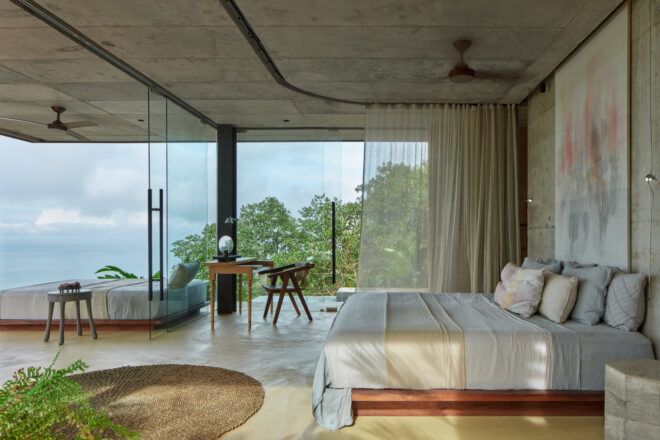 Interior view of minimalistic modern villa