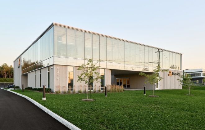 The side of an office building
