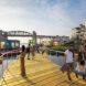 Rendering of a boardwalk that extends out from the Vancouver coast