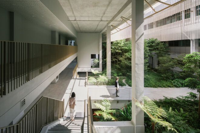 An inner courtyard of a unversity