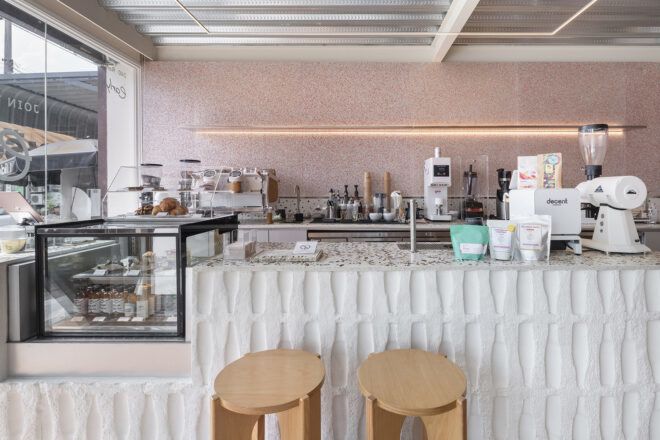 The front counter of a cafe