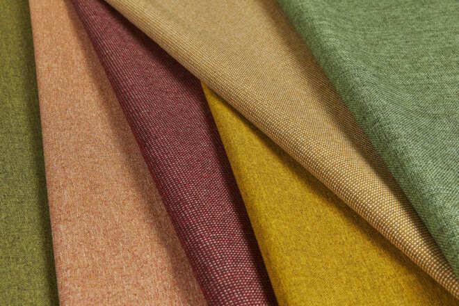 Multicolor fabric overlapping each other