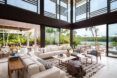 The interior living room space with open walls