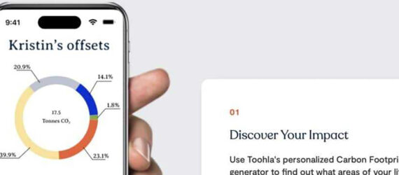 A hand holding a phone with the Toohla offset tracker app